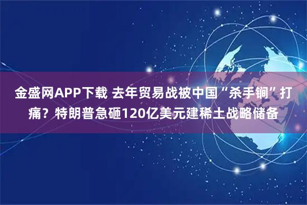 金盛网APP下载 去年贸易战被中国“杀手锏”打痛？特朗普急砸120亿美元建稀土战略储备